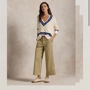 Polo Ralph Lauren Twill Wide Leg Tan Pants